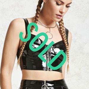 🖤 Techno ⛓ PVC Vinyl Crop O Ring Cropped Tank